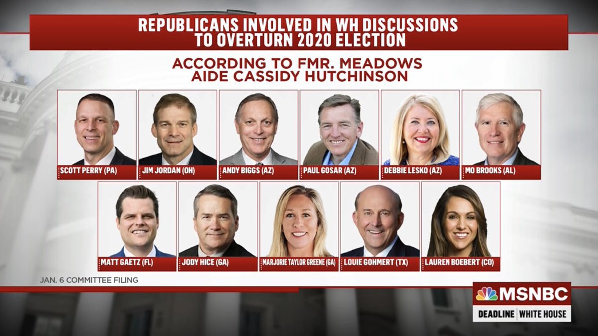 <a href="/politvidchannel/">PoliticsVideoChannel</a> Well, that's a start!

However, we know there's more Republicans in Congress who were involved in the sedious attack on January 6th, 2021!

Here's a sample to work on...