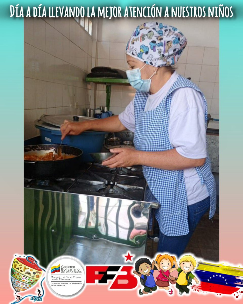 ¡Día a día llevando la mejor atención a nuestros niños!
Sin duda alguna, un trabajo admirable de cada una de nuestras Cocineras de la Patria quienes forman parte de la gran familia CNAE🥳
<a href="/hector/">H</a>
@MPPEDUCACION 
<a href="/CDCETachira/">CDCE Táchira</a> 
<a href="/cnaeoficial/">cnaeoficial</a>