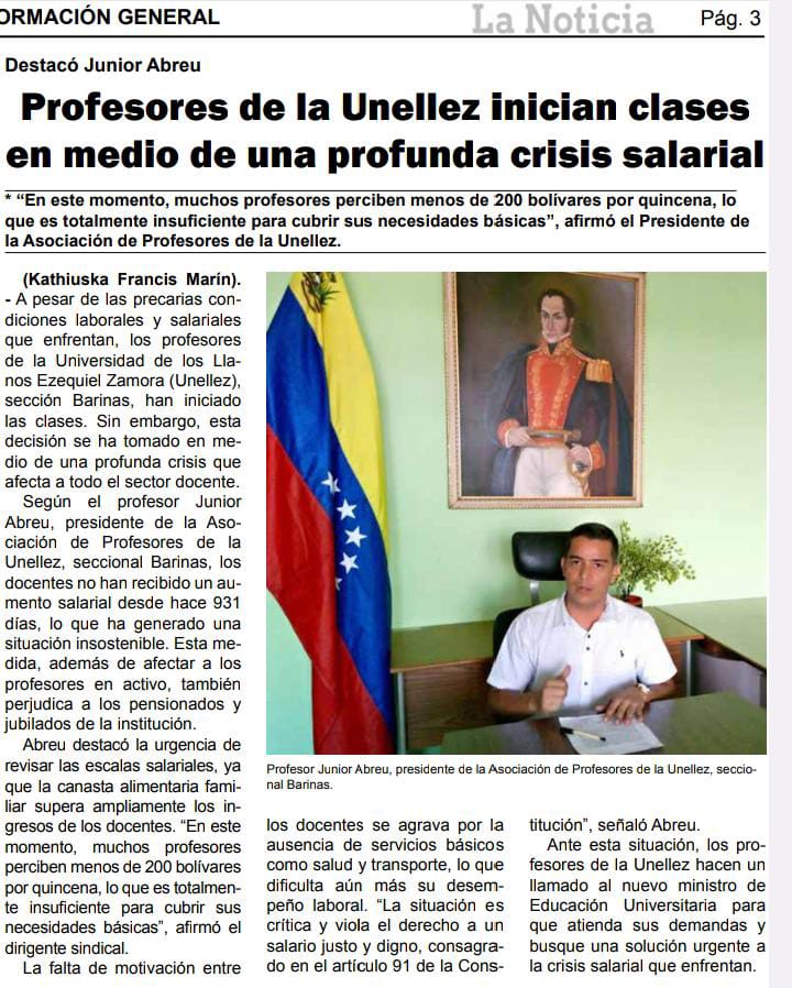 Reinicio de clases en universidades venezolanas en medio de una crisis salarial.

#UniVe #Crisis #Universidad #SalariosDignosYa #BonoNoEsSalario