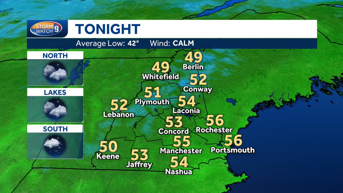 Good evening, you'll find tonight's forecast for NH below! Check out our weather blog: wmur.com/weather