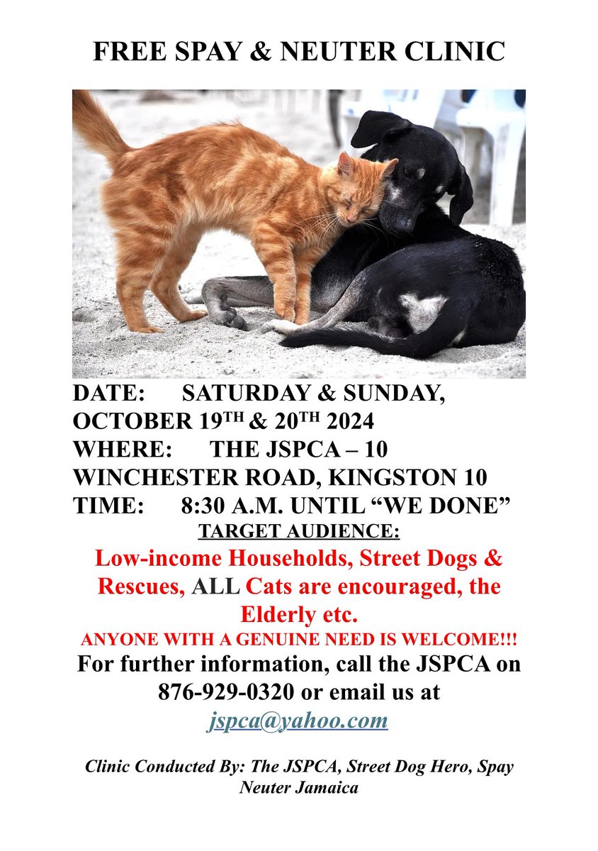 FREE spay and neuter clinic - please share