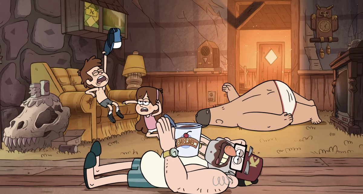 davidmarchie's tweet photo. The Pines family canโt stand the heat. ๐ฅต #gravityfalls #nationalbodylanguageday https://t.co/FkN5VD58Nk