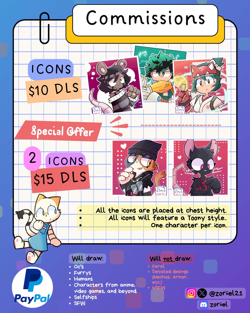 zoriiel21's tweet photo. Are you looking for icon comissions at a low cost and with a special offer?
Well, zorii has a proposal for you ✨

////

Buscas comisiones de icons a un bajo costo y con una oferta especial?
Pues zorii tiene una oferta para ti ✨ https://t.co/5dcIXAf89X