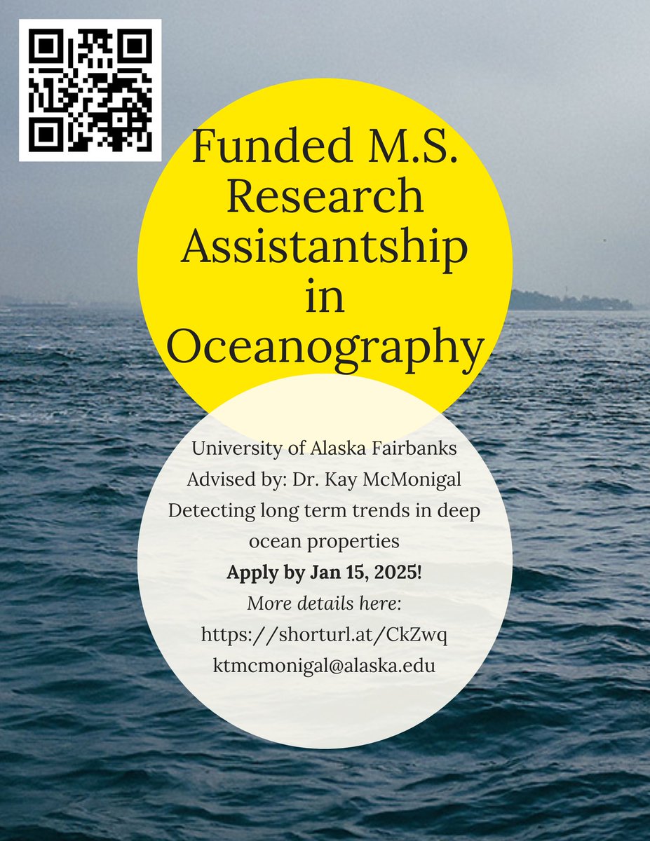 Kay McMonigal (@kaymcmonigal) on Twitter photo I am recruiting a funded M.S. student to begin at UAF in August 2025! This student will analyze trends in deep water mass properties in the Agulhas Current. See details here: shorturl.at/CkZwq I am recruiting a funded M.S. student to begin at UAF in August 2025! This student will analyze trends in deep water mass properties in the Agulhas Current. See details here: shorturl.at/CkZwq
