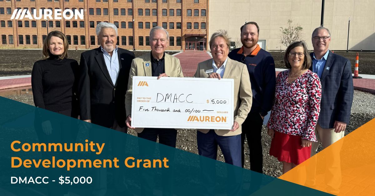 We're proud to award DMACC the Aureon Community Development Grant! This $5,000 grant will support the new Legacy Plaza Greenspace at the Newton Campus.

Learn more: buff.ly/3XXB2FM

#communitydevelopment