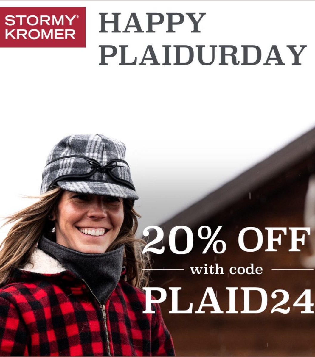Happy Plaidurday!! Save on your favorite winter brand before that first snow flies! Use code PLAID24 at stormykromer.com through 10/6.