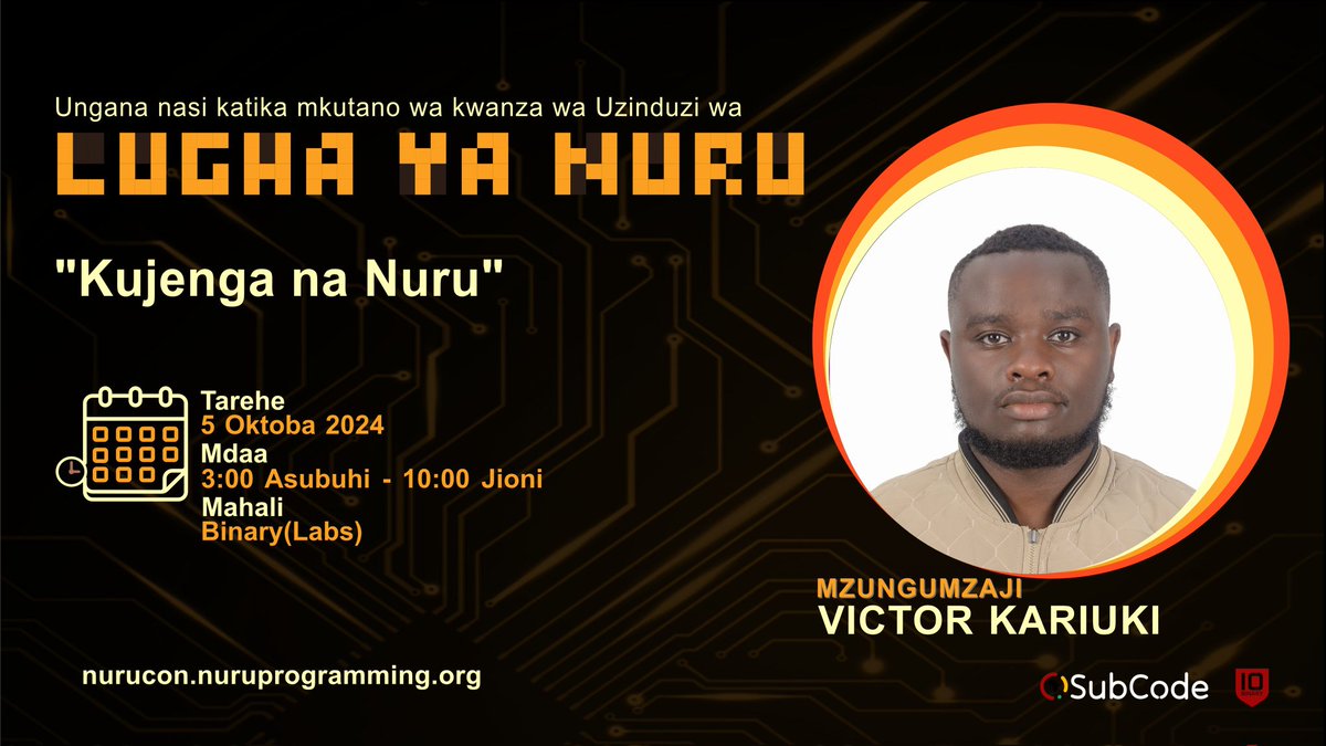 binaryxlabs's tweet image. Hawa ndio watoa mada katika mkutano wa @NuruProgramming  kesho hapa @binaryxlabs

@AviTheDev @lupyanambembati @neicoree