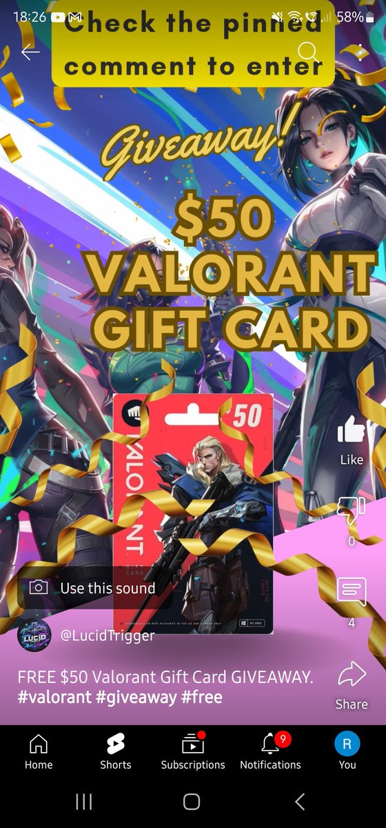 YT_Lucidtrigger's tweet image. 🚨 GIVEAWAY ALERT 🚨

$50 Valorant Giftcard

We’ll pick a random winner from the following short:

youtube.com/shorts/_6VEjAW…

How to enter:

1. Subscribe to our channel 🎮
2. Like this video 👍
3. Comment if you're on PC or Console 🖥️🎮

#Giveaway #Gaming #PCvsConsole #VALORANT