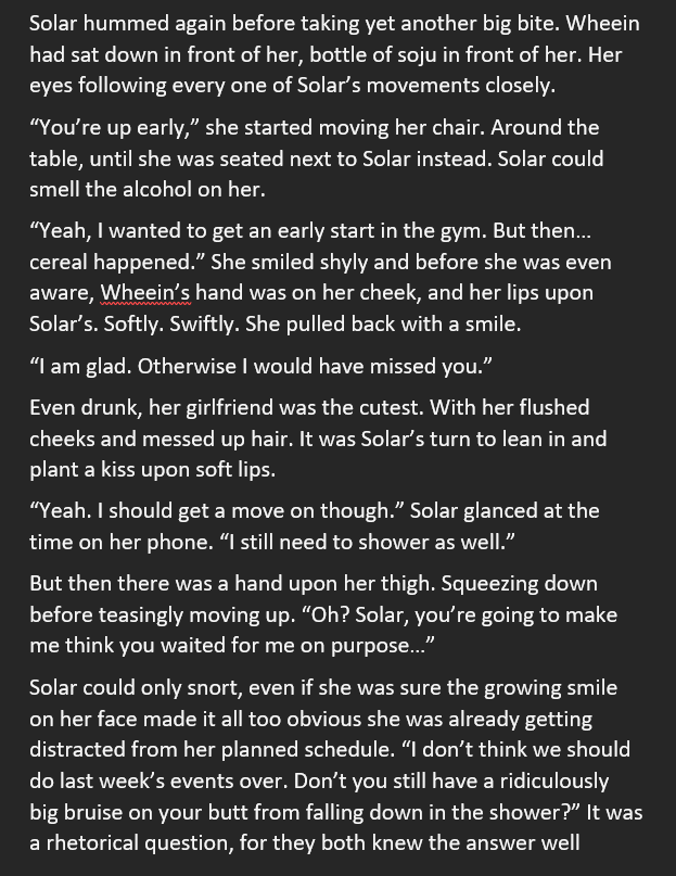 Sharkillicious's tweet photo. So to celebrate Wheesun day, here's a small drabble. It's titled "Cereal and Soju" 🤭
#1004lineDay #AngelLineDay #wheesunday https://t.co/JjnHHbR6Yg