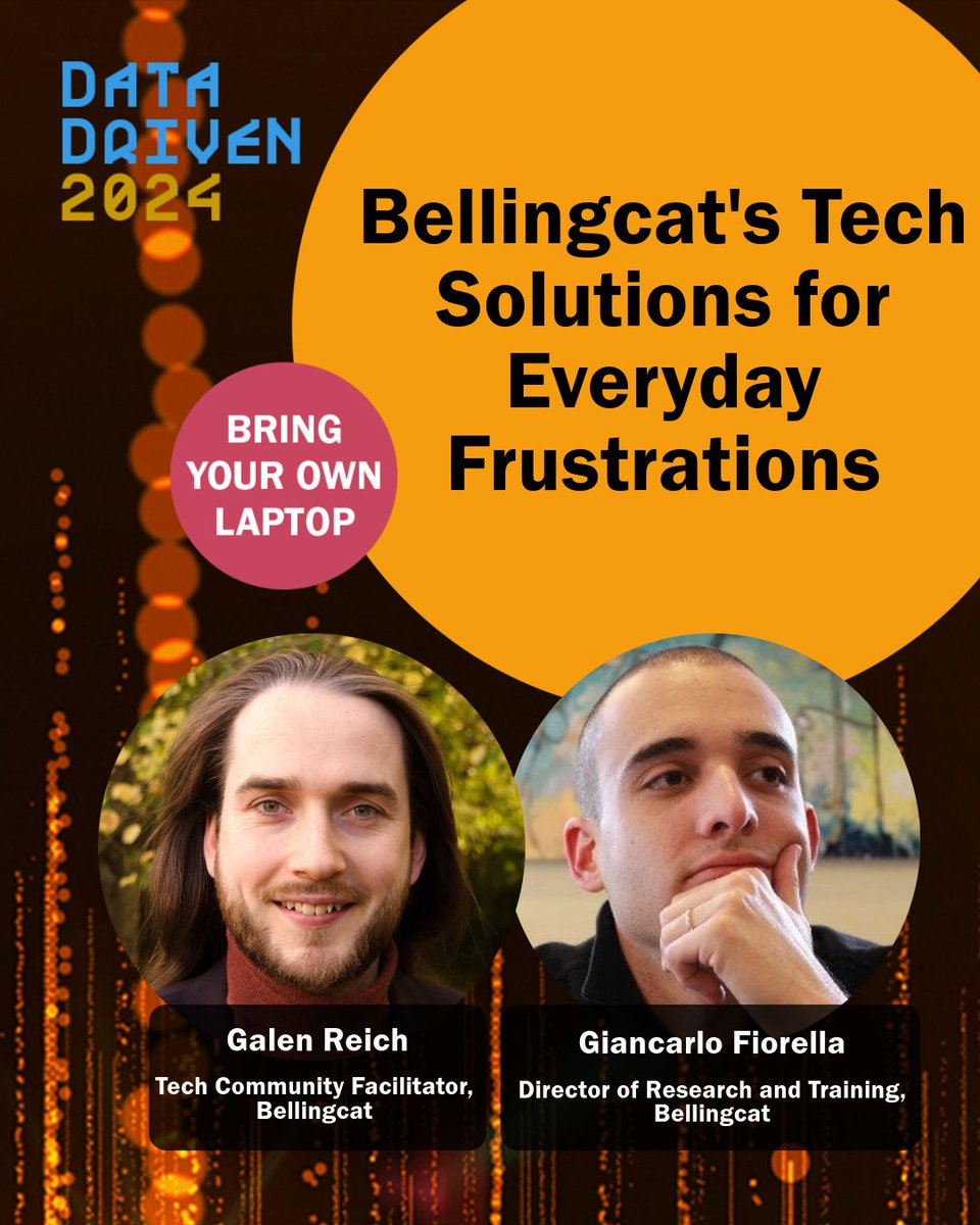 Humber StoryLab (@humberstorylab) on Twitter photo Research doesn’t have to be repetitive! Join Bellingcat’s <a href="/Galen_Reich/">Galen Reich</a> & Giancarlo Fiorella at #DataDrivenTO as they show you how open-source tools can solve your daily tech frustrations. Only 20 seats available, register now!
🔗datadriven2024.eventbrite.ca Research doesn’t have to be repetitive! Join Bellingcat’s <a href="/Galen_Reich/">Galen Reich</a> & Giancarlo Fiorella at #DataDrivenTO as they show you how open-source tools can solve your daily tech frustrations. Only 20 seats available, register now!
đź”—datadriven2024.eventbrite.ca