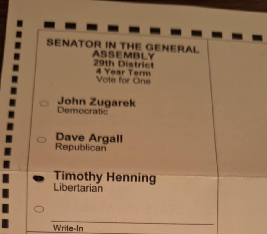 Henning4Senate's tweet photo. Remember on November 5th when voting i am listed 3rd on the ballot. We need change in our government.  New fresh people with new ideas for our counties. We are bound to loose our country if people don't choose the person best for the job and stop voting for a party! https://t.co/D2B8xVESrM