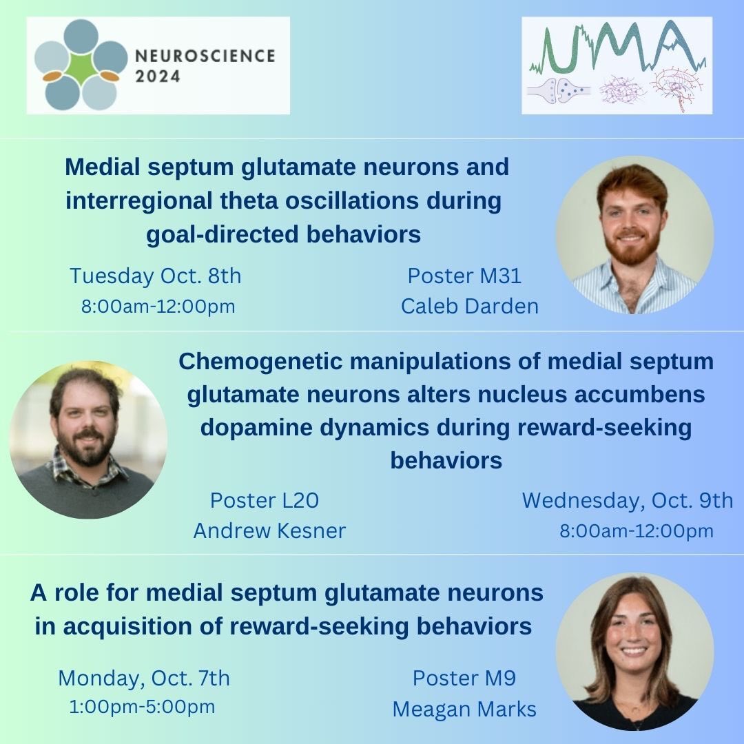 Come check out what we’ve been up to <a href="/NIAAAnews/">NIAAA News</a> Unit on Motivation and Arousal. #SfN24 

Both <a href="/NeuroDarden/">Caleb Darden</a> and <a href="/meagan_marks17/">Meagan Marks</a> are 💪postbacs in my lab and looking for programs for their next career steps! Go talk to them (and me!).