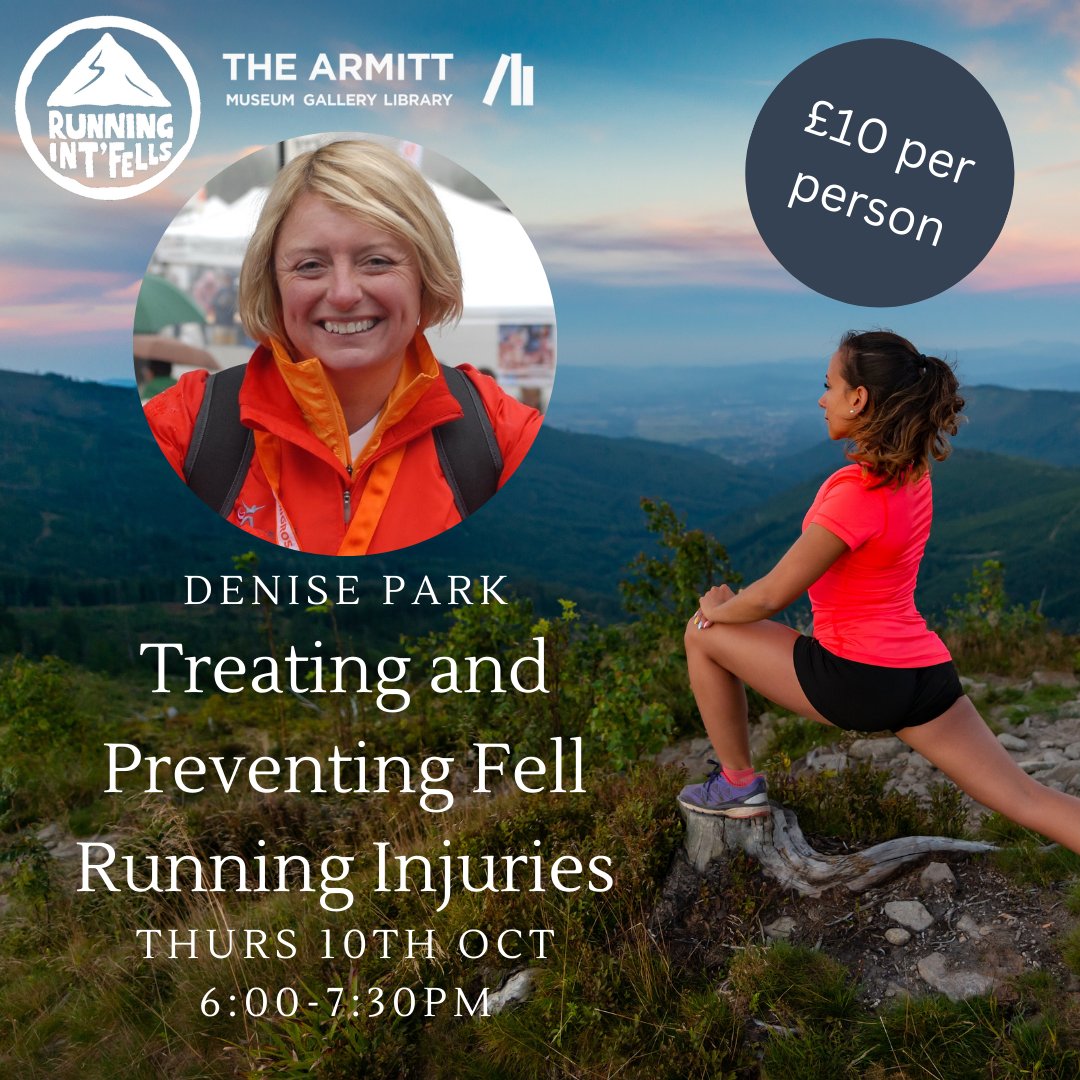 ArmittMuseum's tweet photo. What's the best way to prevent injuries when #RunningIntFells?
Physiotherapist Denise Park will reveal all next Thurs at 6pm 🏃
Tickets are £10 per person: https://t.co/DPnSJ6v40o https://t.co/oDx8dHGNQN