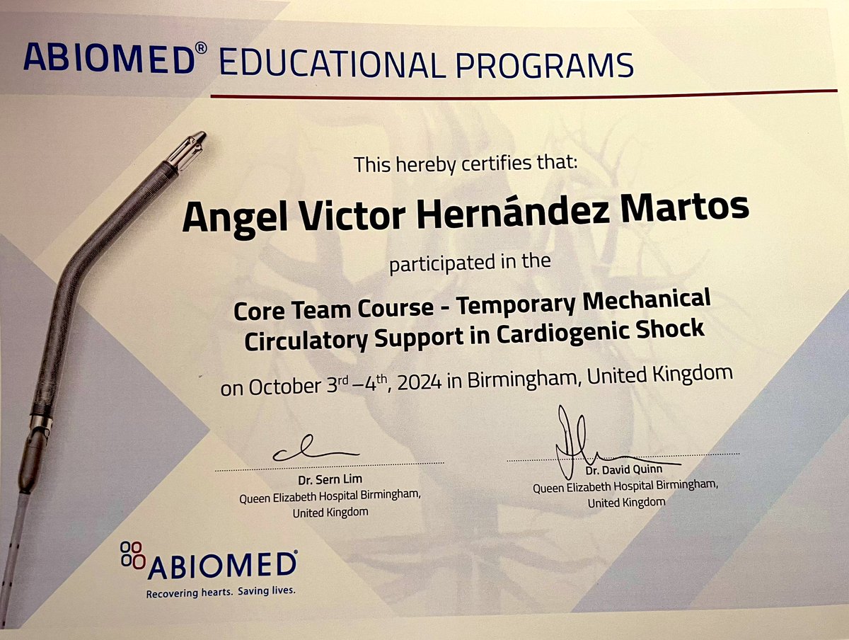 It was great to visit Birmingham to learn about MCS in cardiogenic shock from <a href="/uhbtrust/">University Hospitals Birmingham</a> team and share experiences. Thank you to <a href="/JNJMedTech/">Johnson & Johnson MedTech</a> <a href="/jjmt_heartrecov/">Johnson & Johnson MedTech | Heart Recovery</a> and <a href="/hbellvitge/">Hospital Universitari Bellvitge | HUB</a> to make it possible 🫀
