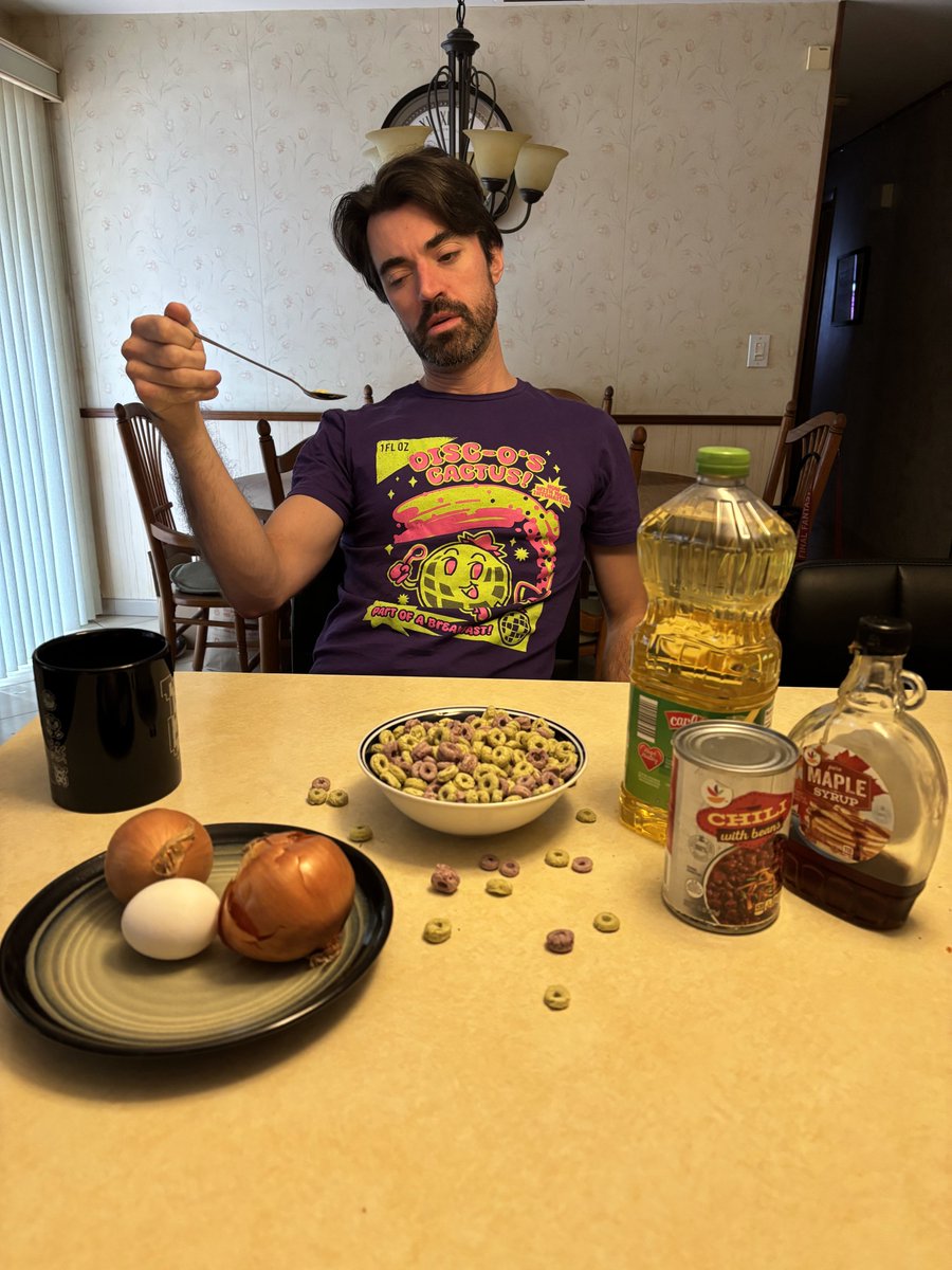 disco_cactus's tweet image. &quot;You had CACTUS for breakfast???&quot; Not CACTUS... the new Discocactus Complete Breakfast Cereal Style T-Shirt! 

It&apos;s Bandcamp Friday, which means we receive 100% of the sales today--so it’s never been a more perfect time to pour yourself a hefty bowl of Disc-Os. Link below!