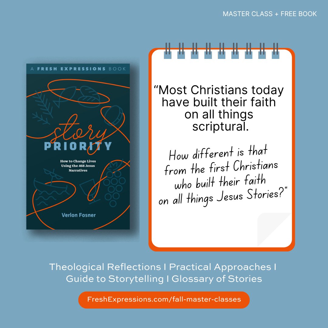 Join Verlon Fosner, on Thursday, for a Master Class that will examine how “kerygmatic preaching” differs from Bible teaching, why the American Church struggles with evangelism, and how Jesus himself prioritized Gospel stories.

Freshexpressions.com/fall-master-cl…