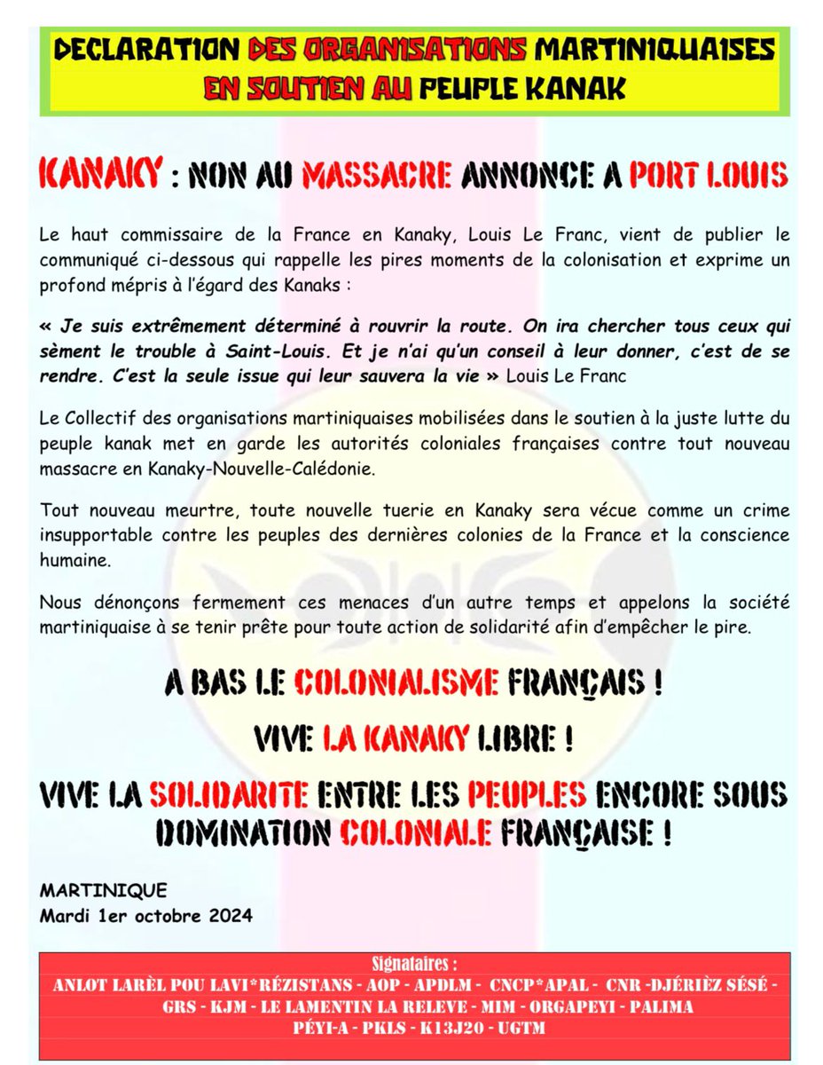 bakuinitiative's tweet photo. #declaration #martinique #kanaky #colonialismefrançais #solidarte https://t.co/QA7E5fTinH