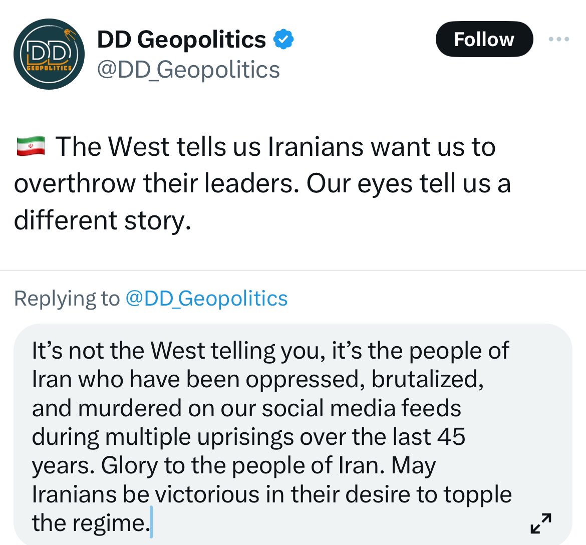 For new followers, if you don’t believe Iranians deserve freedom from the Islamic Republic AND that Palestinians deserve freedom from the occupation, I am not the person to follow.