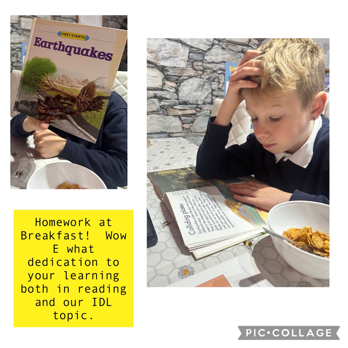 Wow what an excellent role model for a Gorebridge learner!  Homework during breakfast, reading for 20 minutes.  Excellent dedication to your learning journey E.
