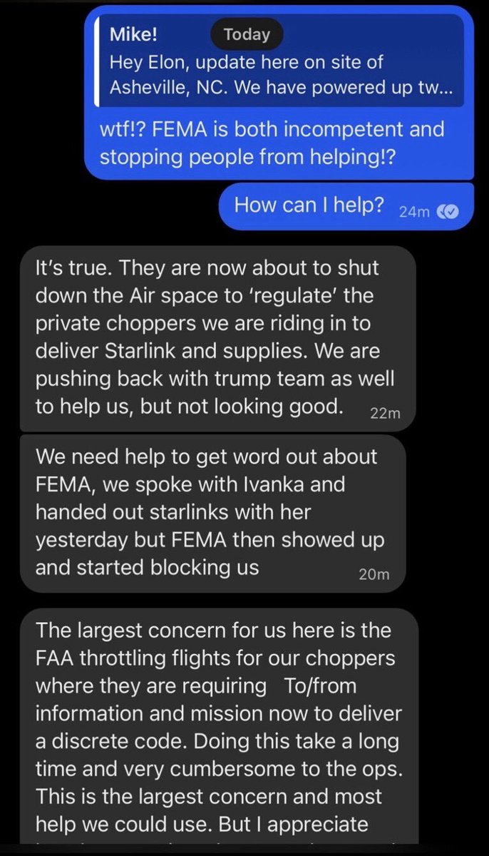 TONYxTWO's tweet image. TRUMP JUST POSTED THIS!!! 

“We need help to get word out about
FEMA, we spoke with Ivanka and handed out starlinks with her yesterday but FEMA then showed up and started blocking us”

🚨🚨🚨🚨