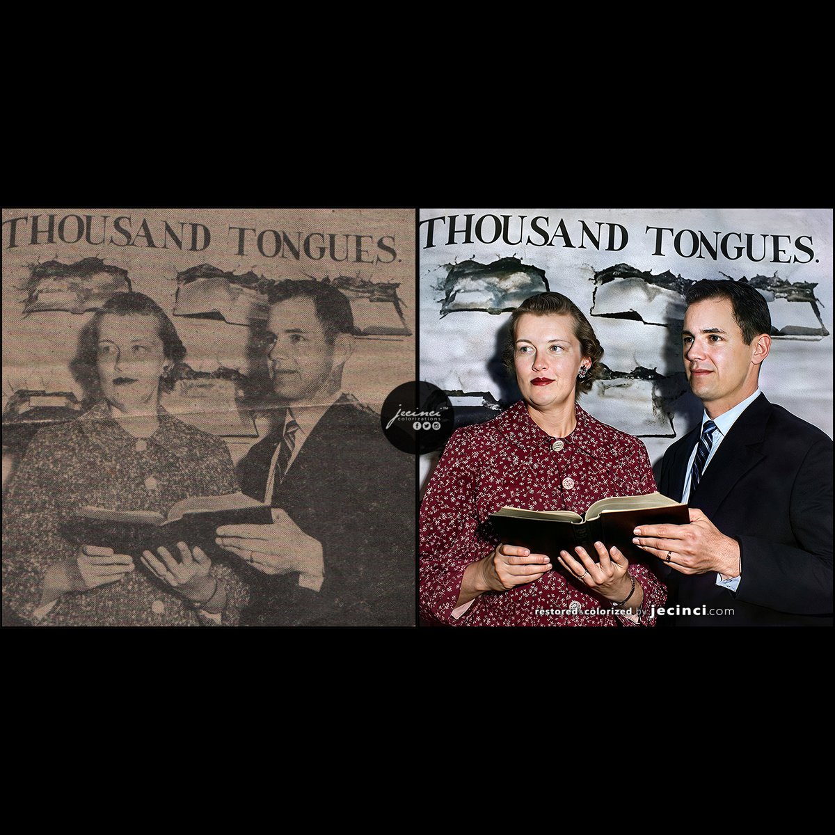 Before &amp; After :)
#colorized #restored #enhanced #refreshed
#FamilyPhoto #SurpriseGift #Memories #FamilyTree