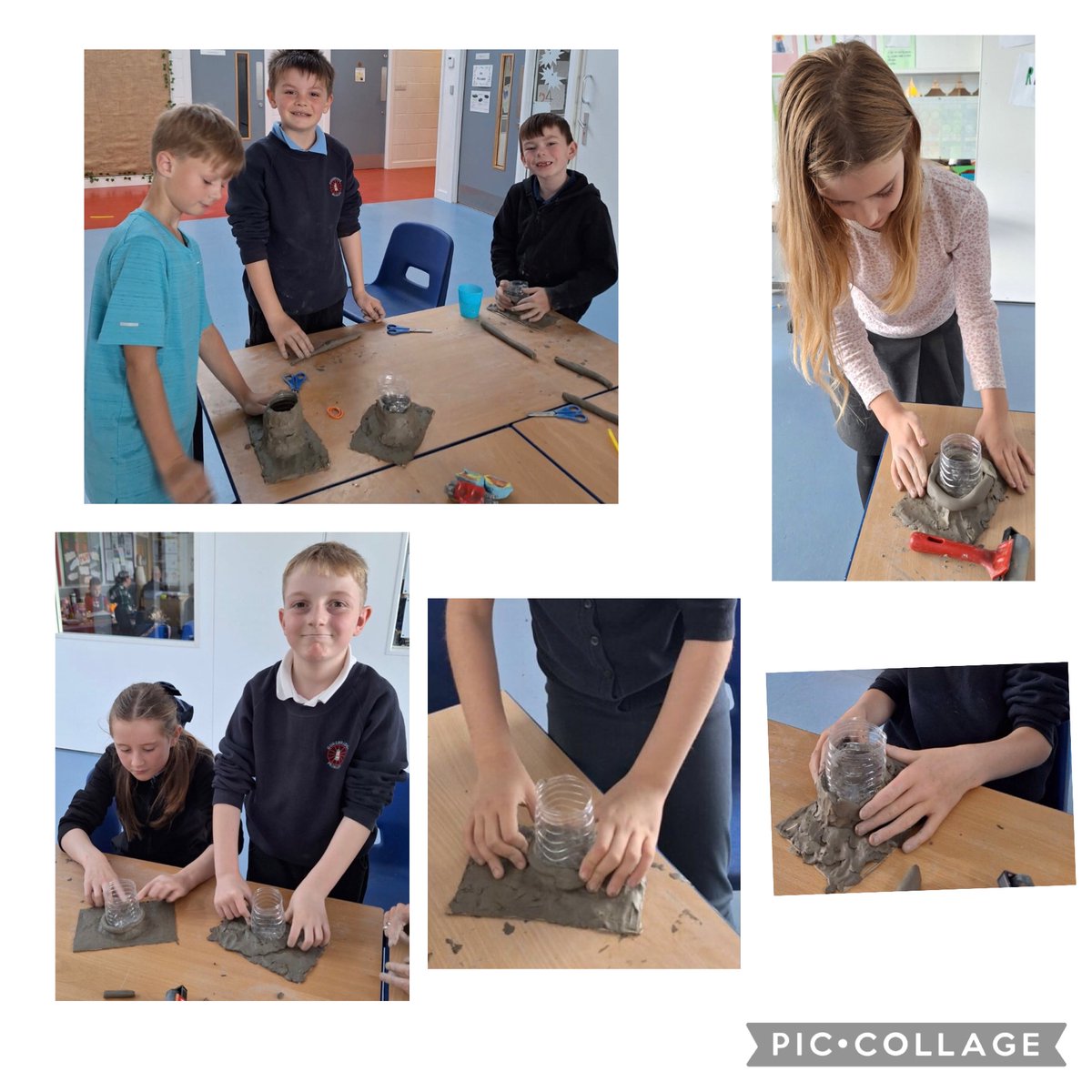 Yesterday P4/5 were learning about earthquakes and why they happen.  They then began making their own earthquake during art using clay.