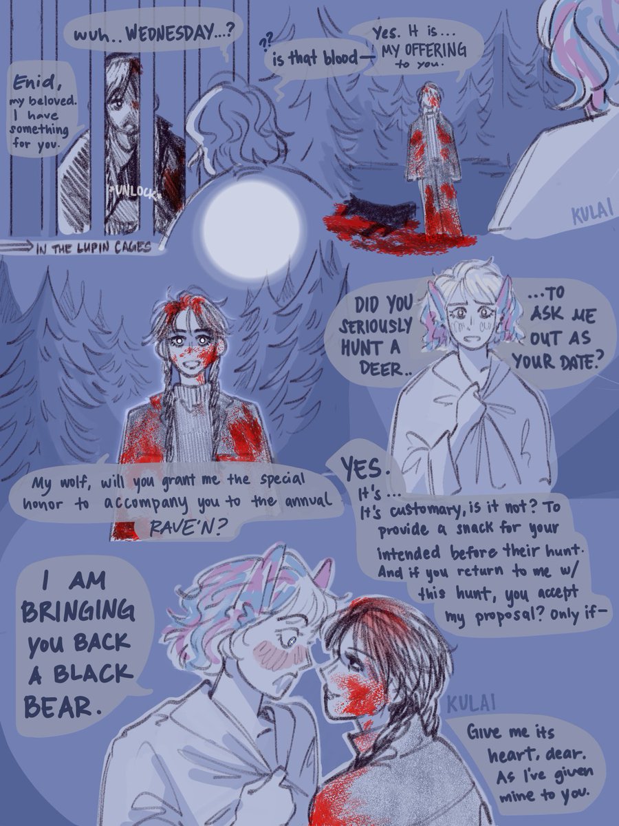 k_ulai's tweet photo. day 2 - 4: blood, werewolf, rave'n all in one comic by yours truly ;PP

#wenclair #wenclairtober2024 https://t.co/L8yyAJR9RN