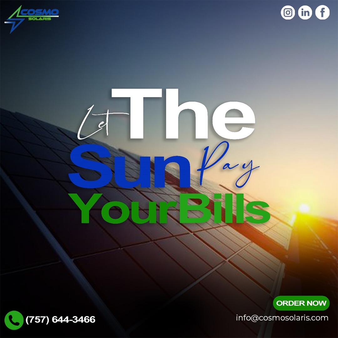 CosmoSolaris's tweet image. 𝐋𝐞𝐭 𝐭𝐡𝐞 𝐒𝐮𝐧 𝐏𝐚𝐲 𝐘𝐨𝐮𝐫 𝐁𝐢𝐥𝐥𝐬 
Contact us for a free consultation and let the sun pay your bills!   

Call now (757) 644 3466 
📧 info@cosmosolaris.com 
🌎 cosmosolaris.com  

#cosmosolaris #electricitybills #solarcompany #solaenergy #usa #virginia #VA