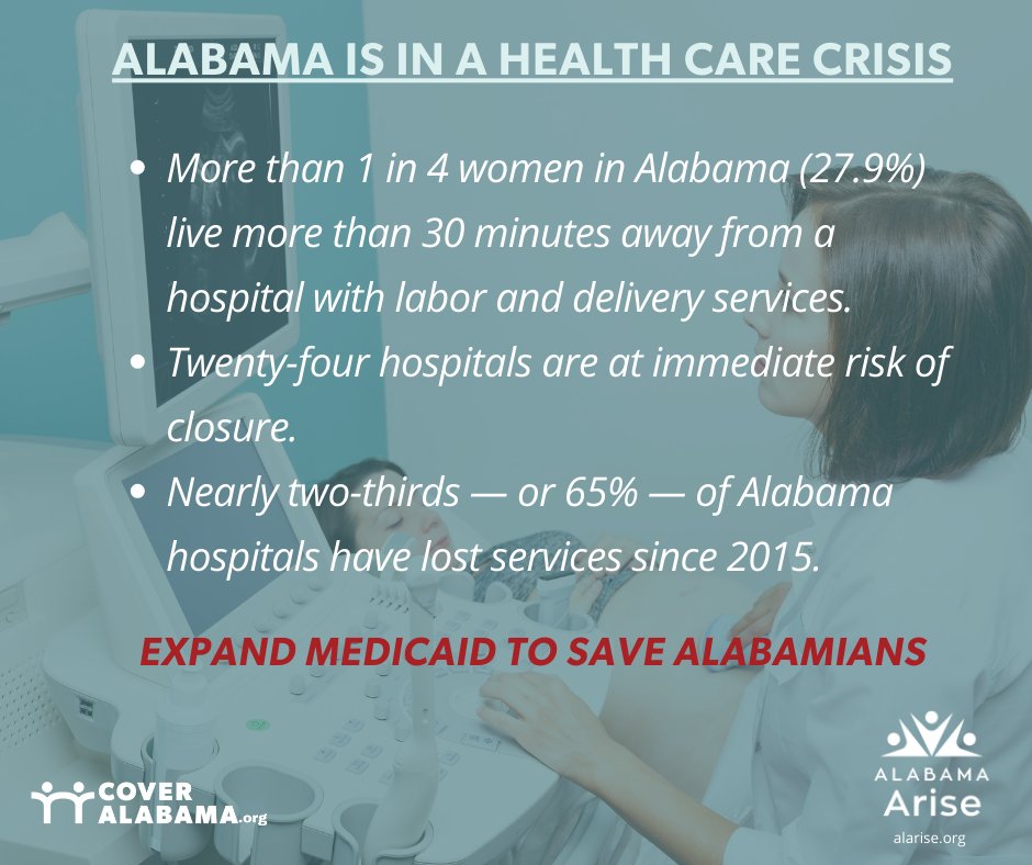 AlabamaArise's tweet image. Another rural hospital in Alabama closed last month. Take action today to end Alabama's health care crisis and close the coverage gap. #alpolitics #CoverAlabama votervoice.net/CoverAlabama/C…