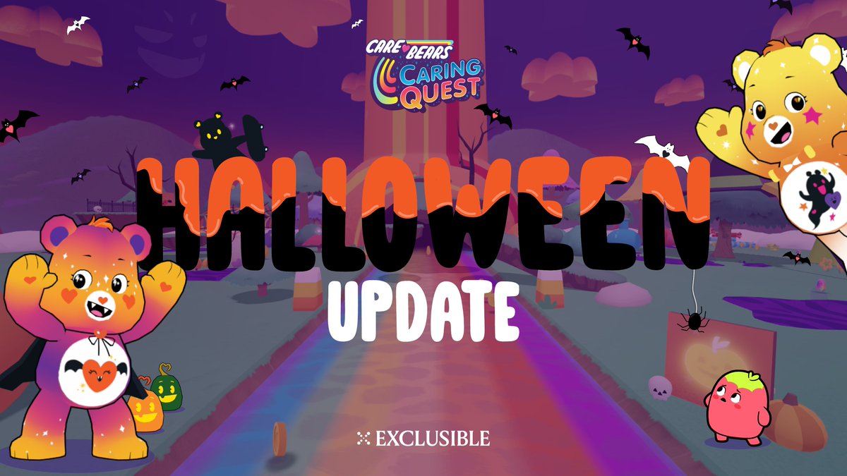 Exclusible (@exclusible) on Twitter photo 🎃👻 Halloween has arrived in Care Bears Caring Quest! 🌈✨
Explore the Event Grounds for spooky new content:
🎃 Unlock Trick-or-Sweet Bear, Spooky Sparkle Bear, and Ghosty Heart Bear (debut!)
👻 Discover the Spooky Stone and collect Halloween Buddies & skins!
🌀 Battle 🎃👻 Halloween has arrived in Care Bears Caring Quest! 🌈✨
Explore the Event Grounds for spooky new content:
🎃 Unlock Trick-or-Sweet Bear, Spooky Sparkle Bear, and Ghosty Heart Bear (debut!)
👻 Discover the Spooky Stone and collect Halloween Buddies & skins!
🌀 Battle
