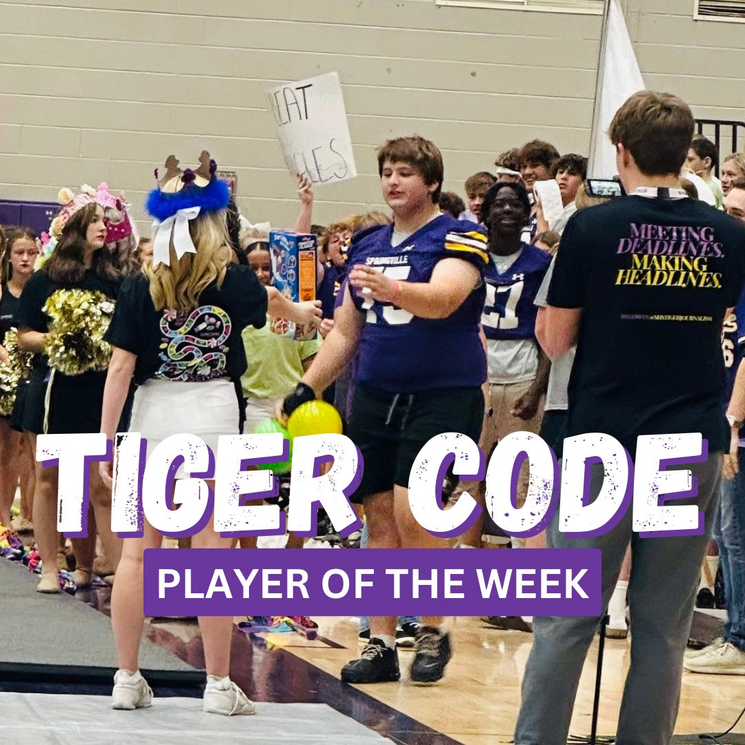 MaverickBevel's tweet image. Honored to be named Tiger Code Player of the Week for Homecoming! 🐯
#tigercode #truth #integrity #generosity #encouragement #respect 

@SpringvilleFB 
@MaxPreps 
@DownSouthFb1 
@DexPreps 
@TrussTribune 
@CoachMMcCants 
@RecruitsAlabama 
@PrepRedzoneAL 
@HallTechSports1…
