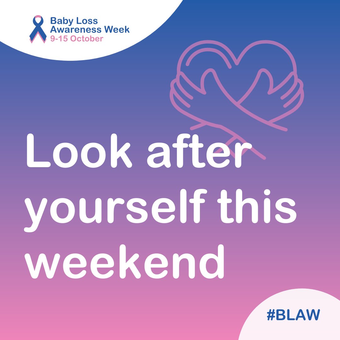 As we head into the last weekend before #BLAW, remember to try to find some time to look after yourself 💖💙

Self-care is essential to be able to sustain ourselves and nurture our physical and mental health.

Support for you ➡️ babyloss-awareness.org/support

#BLAW24 #BabyLoss