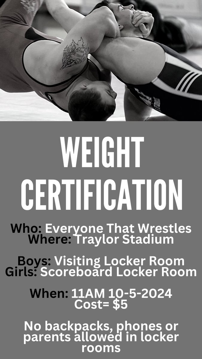 Foster Wrestling (@fosterwrestling) on Twitter photo Weight Certification Tomorrow!!!!!! This is mandatory for everyone that wants to wrestle!!!! <a href="/FosterFootball/">Foster Football</a> <a href="/AthleticsFoster/">Foster Athletics</a> Weight Certification Tomorrow!!!!!! This is mandatory for everyone that wants to wrestle!!!! <a href="/FosterFootball/">Foster Football</a> <a href="/AthleticsFoster/">Foster Athletics</a>