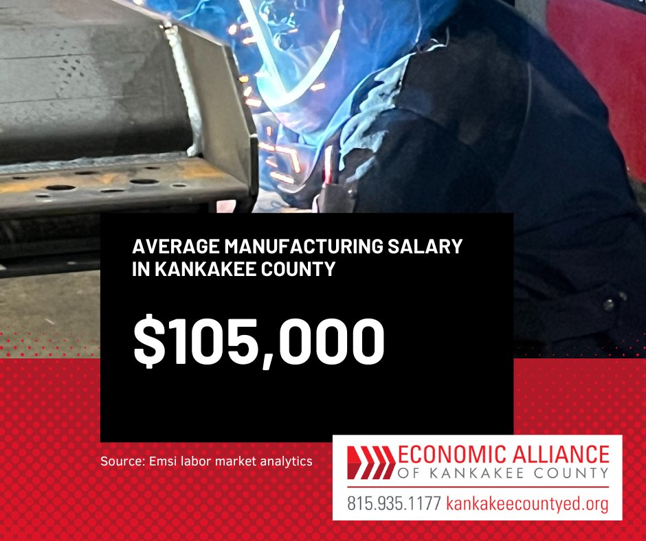 There are good paying manufacturing jobs in Kankakee County. The average wage is above the national average here. 
This month we celebrate #manufacturing across Illinois and Kankakee County!