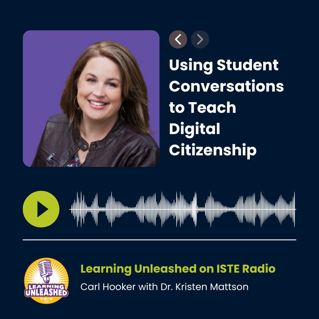 ISTE (@isteofficial) on Twitter photo In this episode of Learning Unleashed, <a href="/mrhooker/">Carl Hooker</a> and <a href="/DrKMattson/">Kristen Mattson, EdD</a> explore how student-led conversations around AI and ethics can enhance learning across subjects.
Don’t miss out—listen now! hubs.ly/Q02S2wTq0
@bamradionetwork
#ISTEBooks #LearningUnleashed In this episode of Learning Unleashed, <a href="/mrhooker/">Carl Hooker</a> and <a href="/DrKMattson/">Kristen Mattson, EdD</a> explore how student-led conversations around AI and ethics can enhance learning across subjects.
Don’t miss out—listen now! hubs.ly/Q02S2wTq0
@bamradionetwork
#ISTEBooks #LearningUnleashed