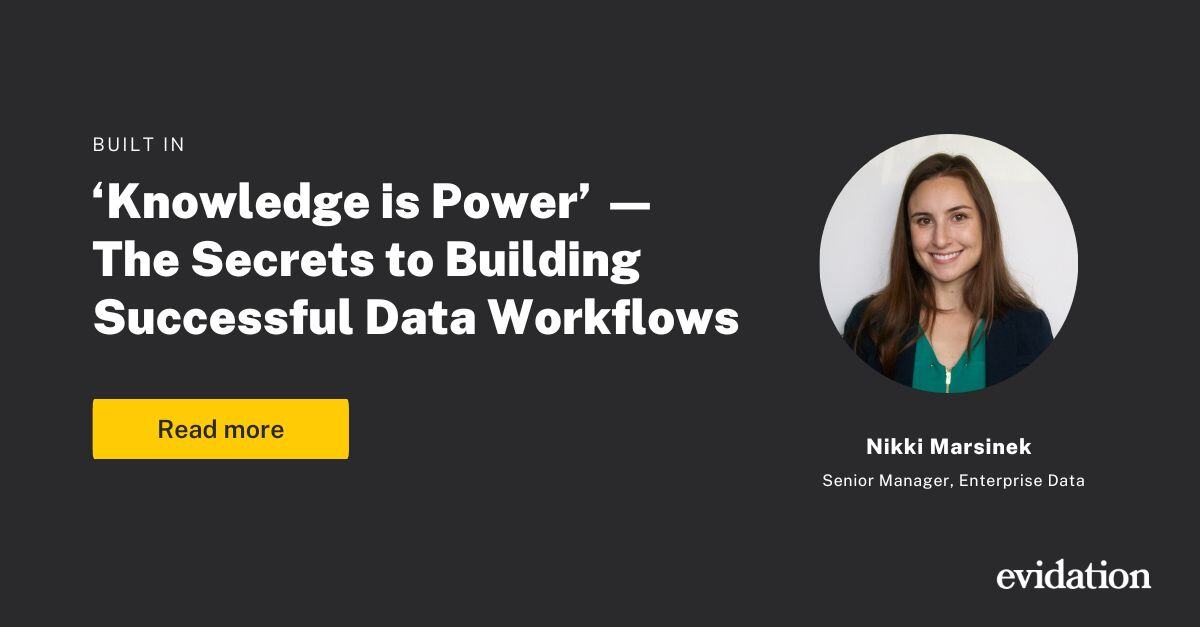 evidation's tweet image. Evidation&apos;s Senior Manager of Enterprise Data, Nikki Marsinek, is featured in Built In&apos;s latest article about the secrets to building successful data workflows. Read what she had to say: hubs.li/Q02Rzb4D0

#datascience #dataworkflows #employeefeature #BuiltIn #Evidation