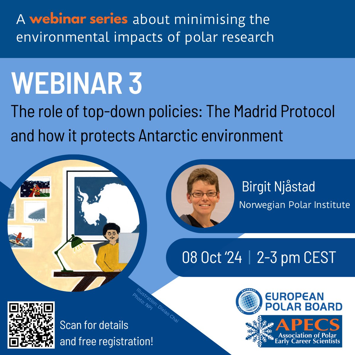 Join us for a webinar on top-down policies for environmental protection in Antarctica, featuring expert speaker Birgit Njåstad from the Norwegian Polar Institute on the 8th of October from 2-3 pm CEST.