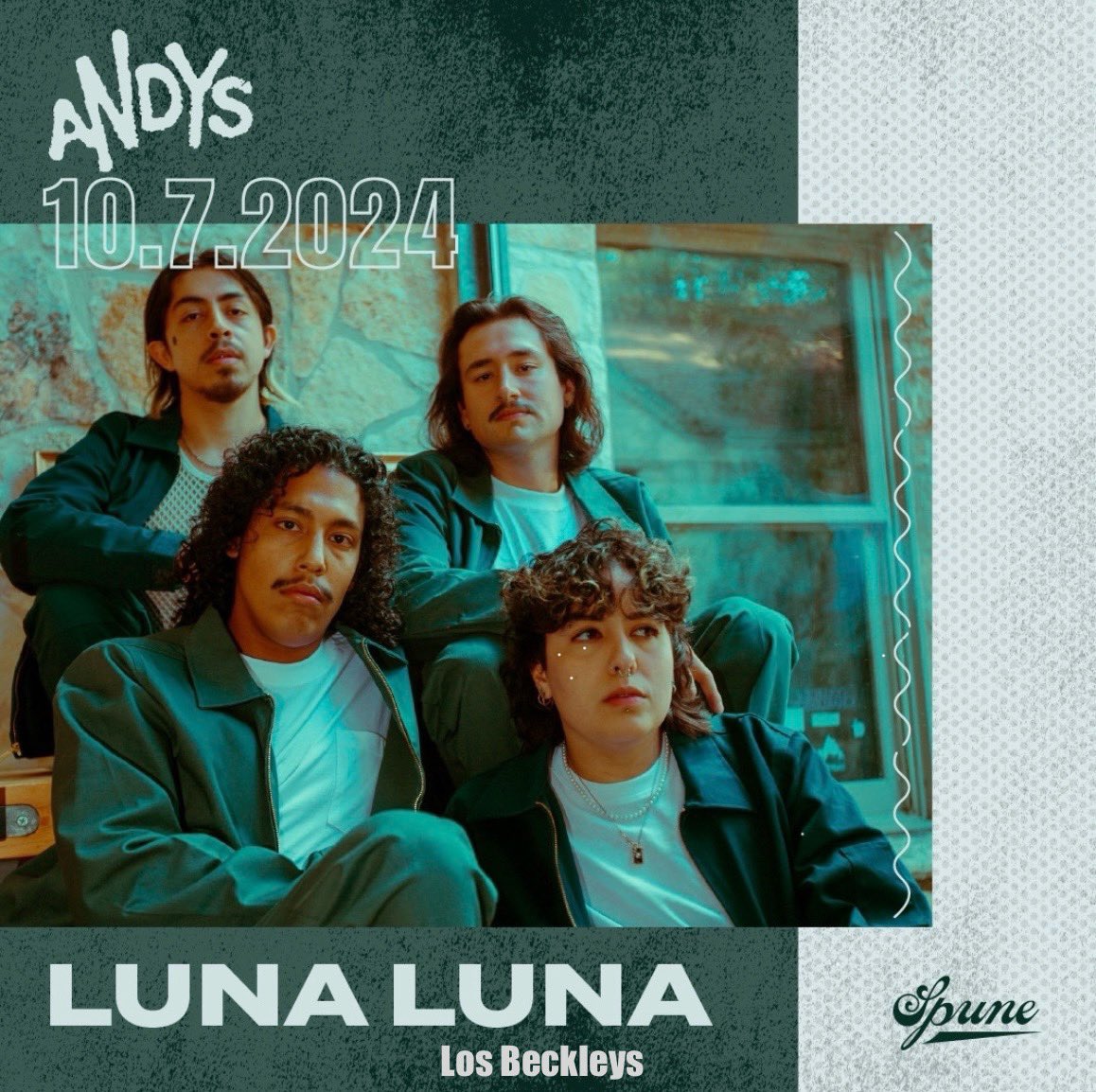 LosBeckleys's tweet image. We’ll be joining @LunaLunaBand at Andy’s bar in Denton, TX this Monday! October 7th 🕺