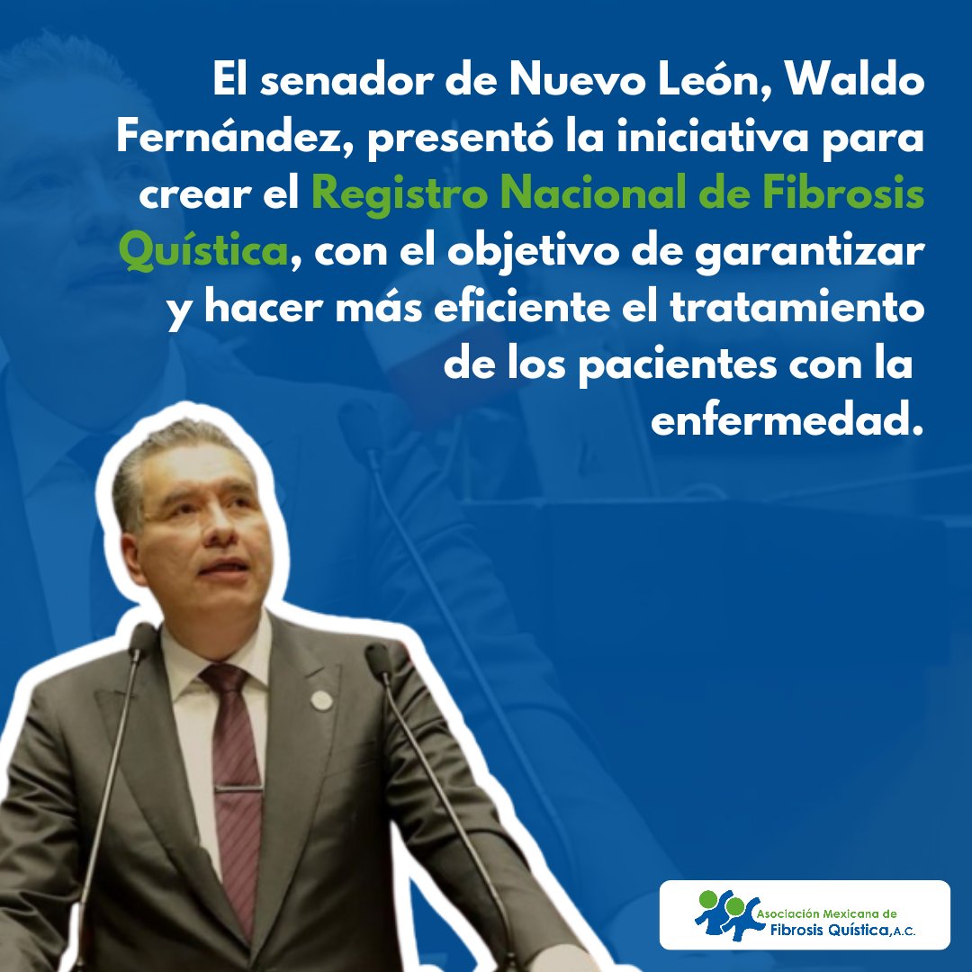 AMFQMX (@amfqmx) on Twitter photo Agradecemos por su interés y compromiso al Senador de Nuevo León, Waldo Fernández <a href="/FdzWaldo/">Waldo Fernández</a>, por esta importante iniciativa presentada para crear el Registro Nacional de Fibrosis Quística.
Enlace: infosen.senado.gob.mx/sgsp/gaceta/66… Agradecemos por su interés y compromiso al Senador de Nuevo León, Waldo Fernández <a href="/FdzWaldo/">Waldo Fernández</a>, por esta importante iniciativa presentada para crear el Registro Nacional de Fibrosis Quística.
Enlace: infosen.senado.gob.mx/sgsp/gaceta/66…