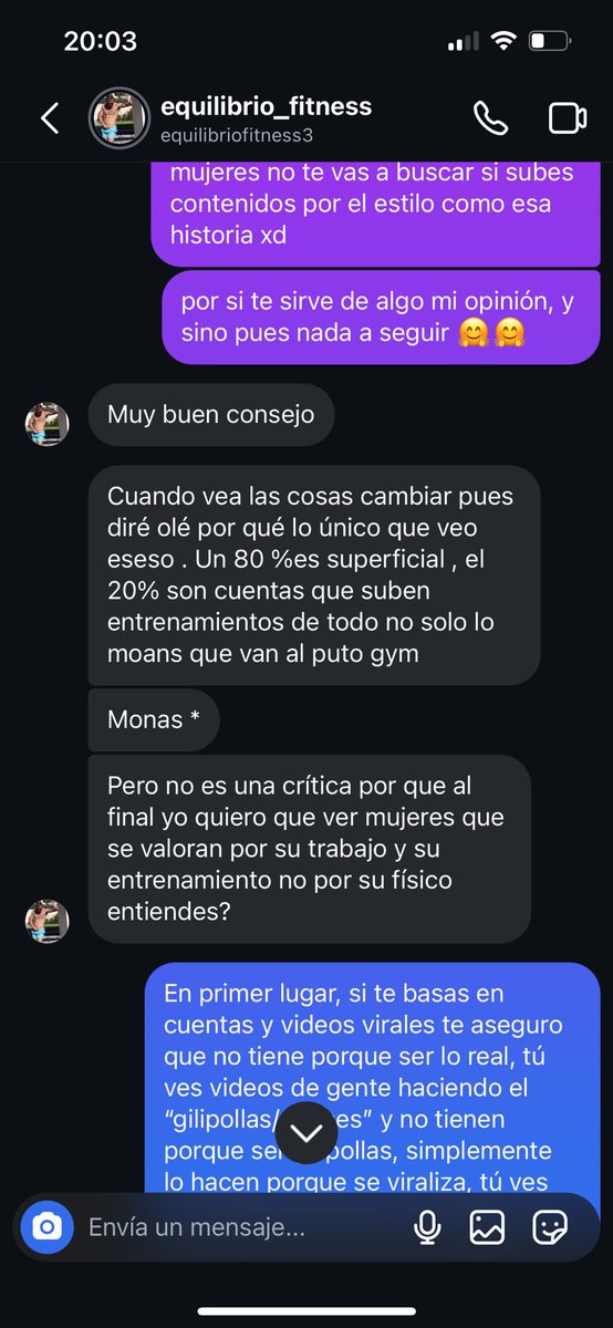 martaassoler's tweet photo. Estudiantes d 4º de Cafd y un chico (personaje) d mi clase ha subido un vídeo a su “cuenta fitness” diciendo q las mujeres SOLO van al gym a hacer culo.
Le digo q y los hombres con superior que? 
E ignora mi pregunta diciendo q no va a valorar a esas mujeres “por superficiales”: https://t.co/Px6xcQZeoQ