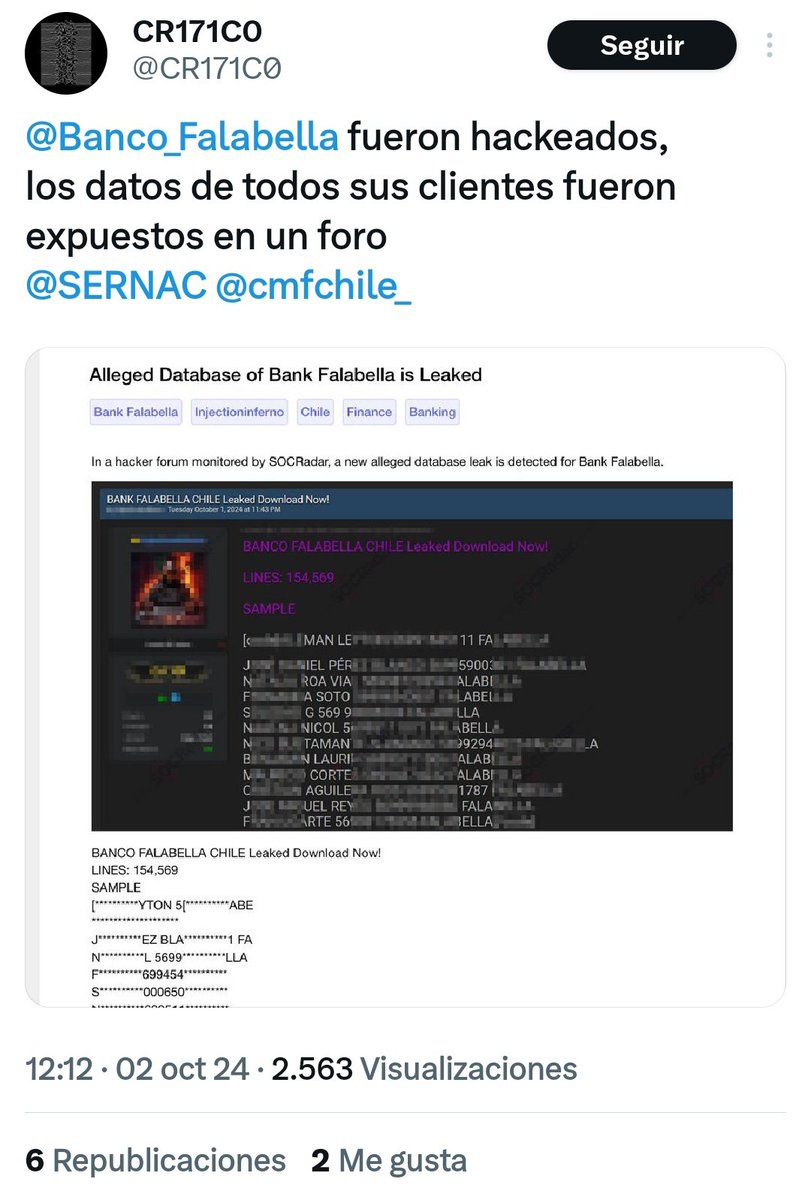 Diferentes reportes ciudadanos indican que <a href="/Banco_Falabella/">Banco Falabella</a> se encuentra con problemas en sus servicios de transferencia desde horas de esta mañana.
Información no oficial indica que esta institución financiera habría sido hackeada
EN DESARROLLO 
#TodosSomosRNE
