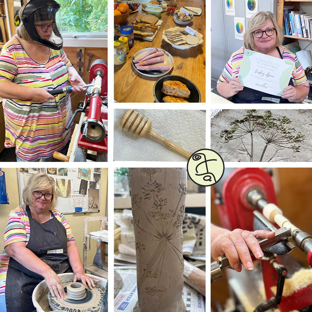 blended_monkey's tweet image. Lesley enjoyed her "2 Crafts in 1 Day" experience with us in the @blended_monkey studios🌺⁠

⁠⁠See Lesley's review l8r.it/xWKw

#2craftsin1day #learnwoodturning #learnpottery #xmasgift #xmascraftexperience #craftexperience #potteryexperience #woodturningexperience