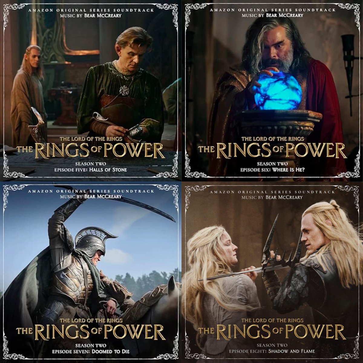 Delve deeper into Middle-earth: All 8 individual albums for each episode of #TheLordoftheRings #TheRingsofPower Season 2 are STREAMING NOW on all platforms.

(Featuring exclusive bonus tracks, including trailers and concert suites!)

🤘🏼🐻💍