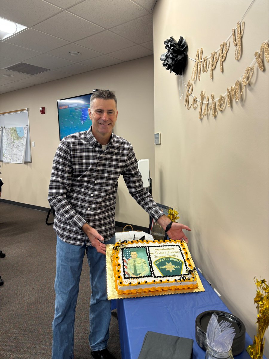 Please join me in congratulating Sgt Huntley after 31 yrs of retirement.  Thank you for your years of dedication and service to the citizens of Kankakee County!  Wishing you a long and healthy retirement.