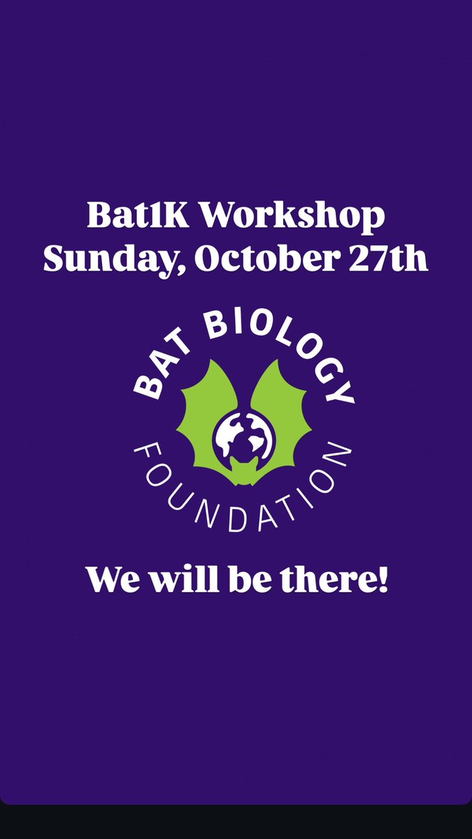 Bat Biology Foundation (@batbiology_org) on Twitter photo We'll be presenting at the <a href="/bat1kgenomes/">Bat1k Genome Project</a> workshop during #NASBR! 🦇 Join us for round table discussions and collaboration opportunities. Reserve your spot now: nasbr.org/Sys/Store/Prod… Can't wait to see you there! We'll be presenting at the <a href="/bat1kgenomes/">Bat1k Genome Project</a> workshop during #NASBR! 🦇 Join us for round table discussions and collaboration opportunities. Reserve your spot now: nasbr.org/Sys/Store/Prod… Can't wait to see you there!