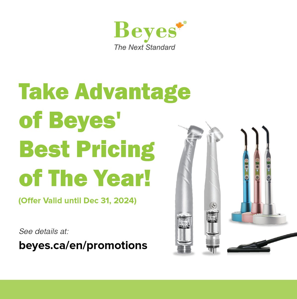 Take Advantage Of Beyes' Best Pricing Of The Year!

Whether you're looking to upgrade or stock up, this is your chance to get our top products at the best prices of the year!

#BeyesDental #YearEndDeals #ProudlyCanadian #CanadianCompany