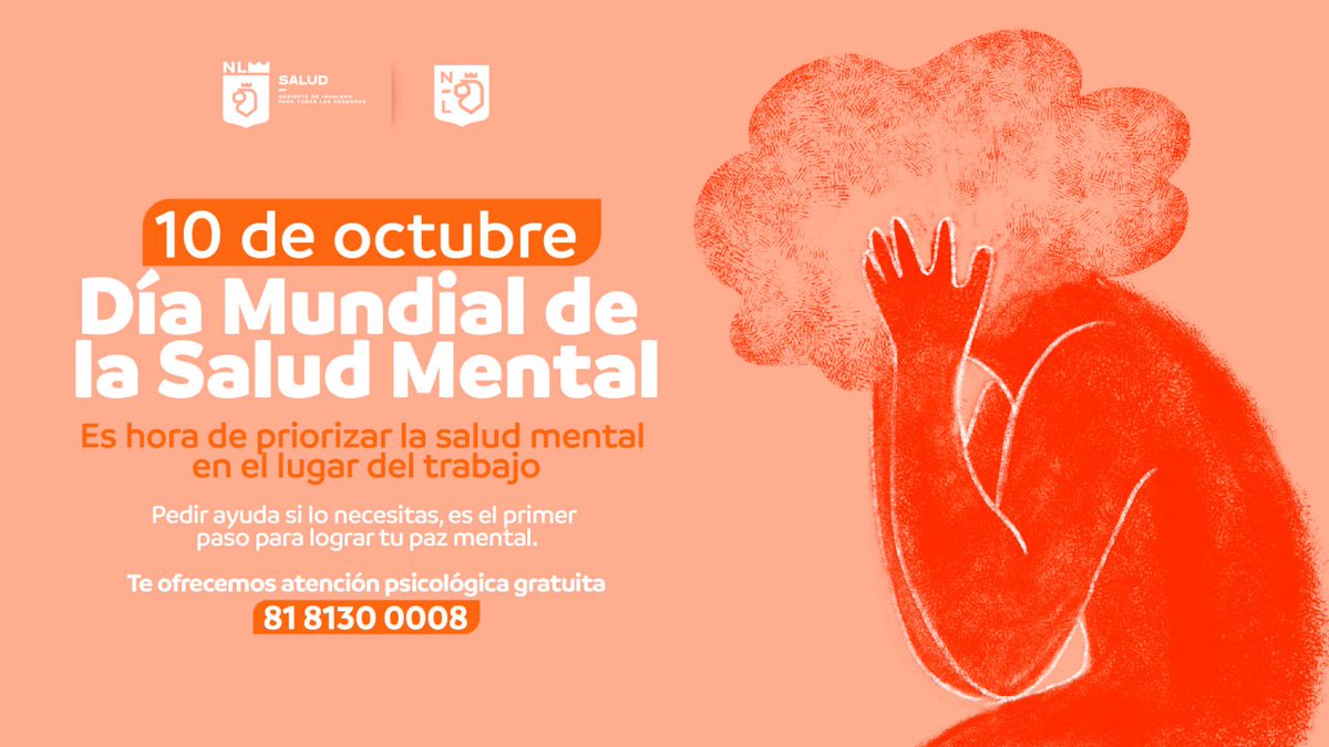 NlSalud's tweet photo. En el Día Mundial de la Salud Mental, recordemos la importancia de hablar abiertamente sobre nuestros desafíos emocionales. 🧠💚 No estás sola ni solo, cuidar de nuestra mente es tan esencial como cuidar del cuerpo.

Si necesitas ayuda psicológica, llámanos: 81 8130 0008 https://t.co/Ofn7PFjtak