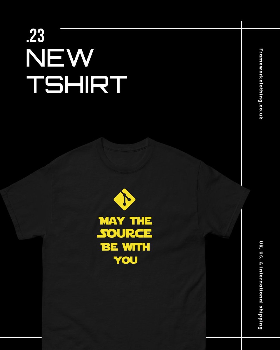 fwc_hq's tweet image. Channel your inner code Jedi, with our new tee!

Grab yours: frameworkclothing.co.uk/products/may-t…

#StarWars #DevStyle #GeekLife