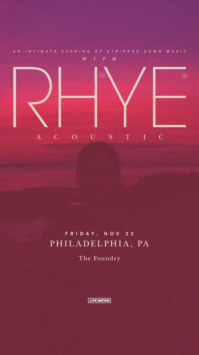 LOW TIX WARNING ⚠️
catch <a href="/rhye/">RHYE</a> at The Foundry 11/22 ❣️
🎫: livemu.sc/4eQioVN