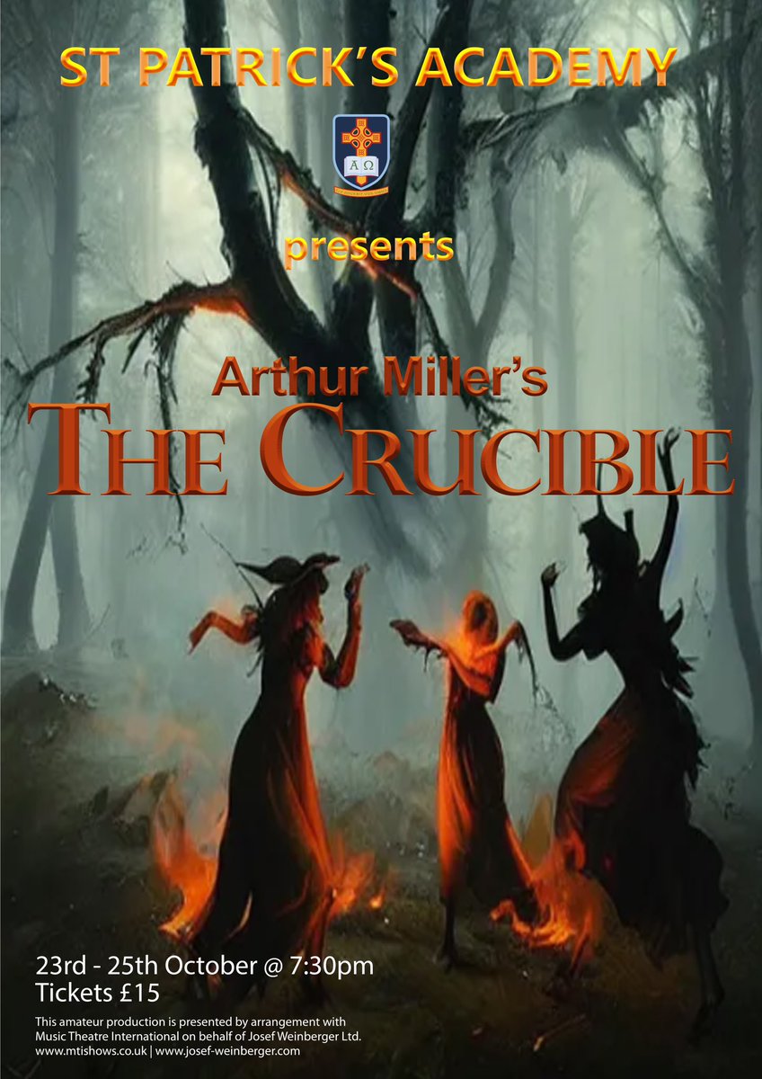 Ticket are now availble for "THE CRUCIBLE" via the following link:
ticketsource.co.uk/st-patricks-ac…